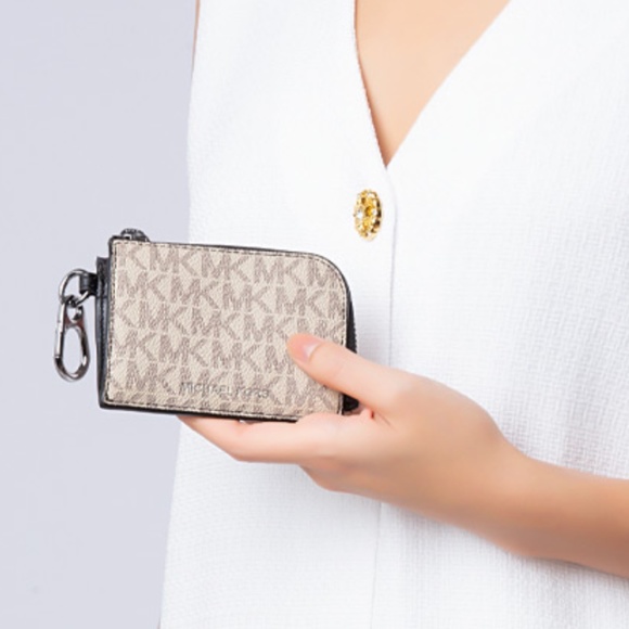 MICHAEL KORS Logo Wallet and Keychain Gift Set HEMP/BROWN - Picture 2 of 6